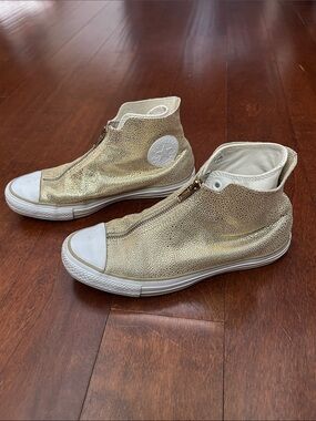 Converse Converse All Star CTAS Shroud Gold Metallic High Top Sneaker, Size 7.5